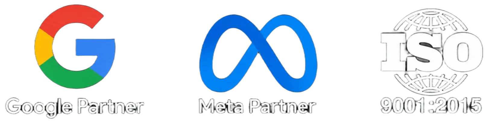 Google Partner, Meta Partner and ISO 9001:2015 certifications